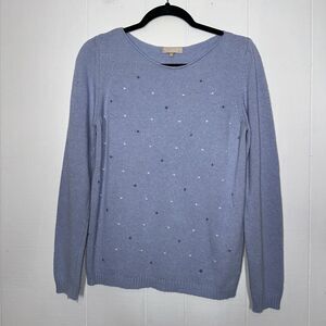 Benedetta B Women’s Wool Blend Light Blue Dot Sweater Size Large